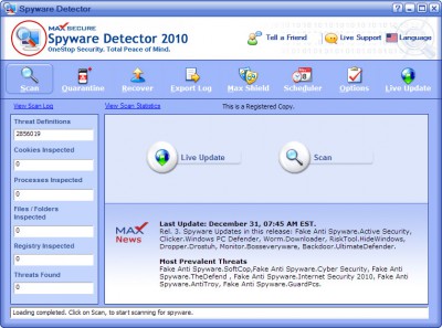 Max Secure Spyware Detector 19.0.1.15 screenshot