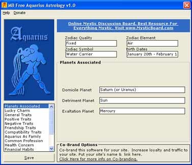 MB Free Aquarius Astrology 1.10 screenshot