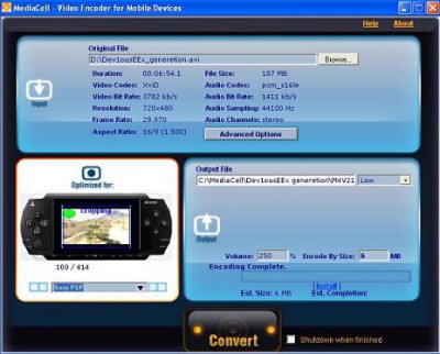 MediaCell Video Converter 2.3 screenshot