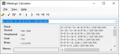 Metalogic Calculator 3.3 screenshot