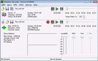 Midi2Wav Recorder 4.101 screenshot