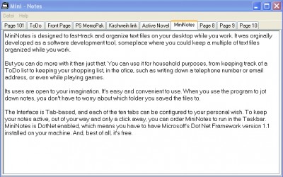 MiniNotes 2.1 screenshot