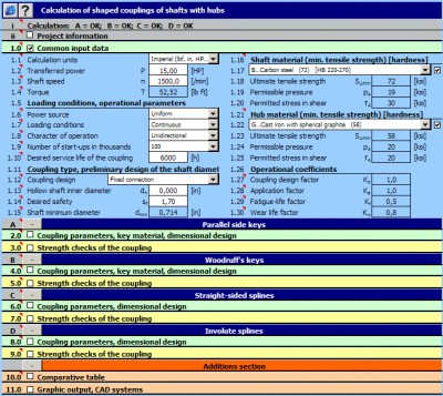 MITCalc - Shaft connection 1.21 screenshot