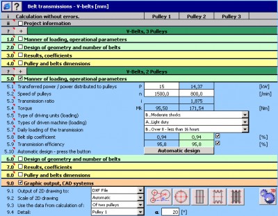 MITCalc - V-Belts Calculation 1.20 screenshot
