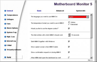 Motherboard Monitor 5.3.7.0 screenshot