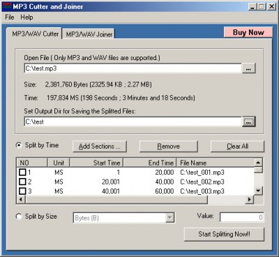 MP3 Cutter and Joiner 1.00 screenshot