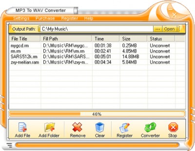 MP3 to WAV Converter 1.00 screenshot
