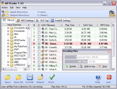 MP3Coder 1.65 screenshot