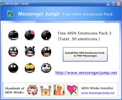 MsgJump! Free MSN Emoticons Pack 2 1.0 screenshot