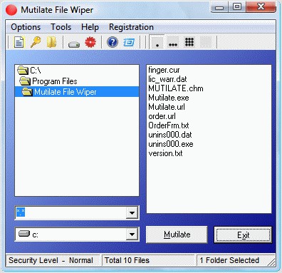 Mutilate File Wiper 2.97 screenshot