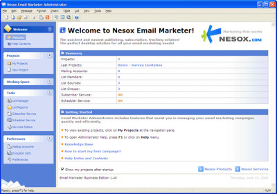 Nesox Email Marketer Business Edition 1.95 screenshot
