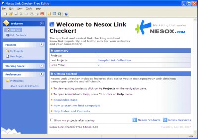 Nesox Link Checker Free Edition 2.0 screenshot