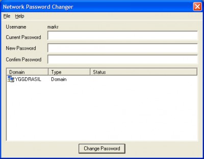 Network Password Changer 1.0 screenshot