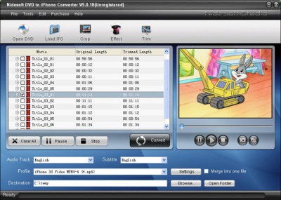 Nidesoft DVD to iPhone Converter 5.4.66 screenshot