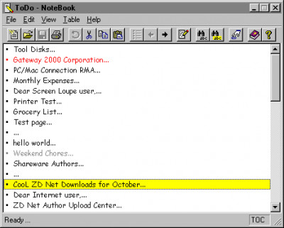 NoteBook 2000 5.5 screenshot