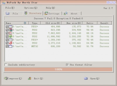 NsPack 3.7 screenshot