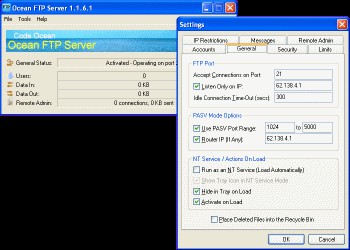 Ocean FTP Server 1.1.7.0 screenshot