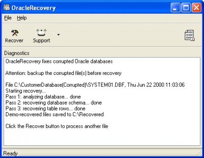 OracleRecovery 2.1.0814 screenshot