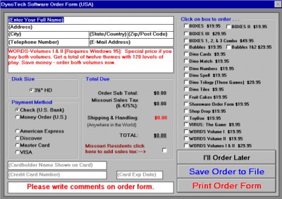 Order Form Source Code 5.2 screenshot