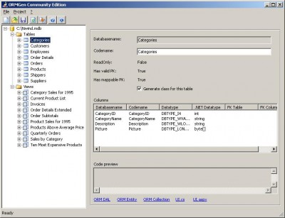 ORMGen 1.3 screenshot