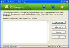Outlook Password Recovery 1.8 screenshot