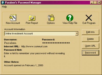 Paraben's Password Manager 2.1.2 screenshot