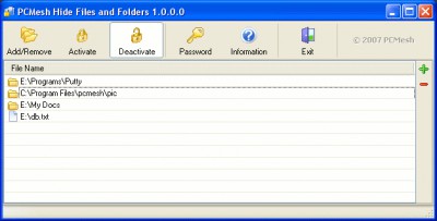 PCMesh Hide Files and Folders 1.0 screenshot