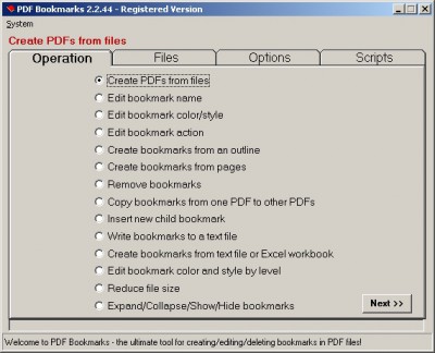 PDF Bookmarks 2.0 screenshot