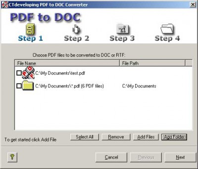 PDF to DOC 1.2 screenshot