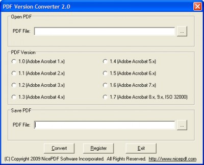 PDF Version Converter 2.01 screenshot
