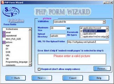 php form wizard 1.1 screenshot