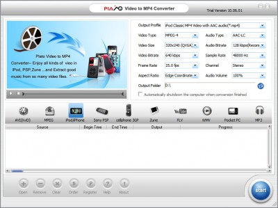 Plato Video To iPod PSP 3GP 12.11.01 screenshot