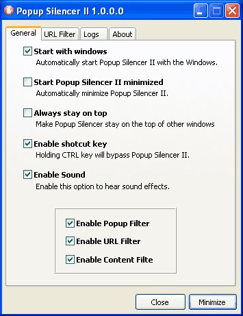 Popup Silencer II 1.0 screenshot
