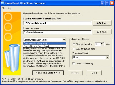 PowerPoint Slide Show Converter 3.2.2.6 screenshot