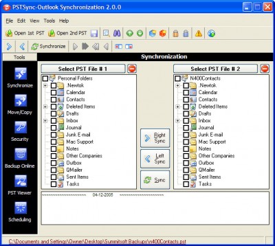 PSTSync 2.5.1010 screenshot