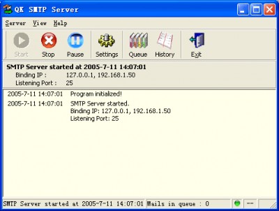 QK SMTP Server 4.01 screenshot