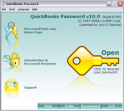 QuickBooks Password 10.0.6745 screenshot
