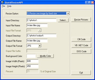 QuickResizerAPI 2.0.0 screenshot