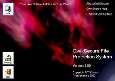 QwikSecure File Protection System 3.01 screenshot