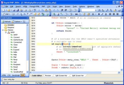 Rapid PHP Editor 2006 7.2 screenshot