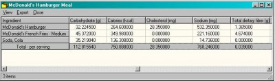 Recipe Box Nutrient Calculator 1.0 screenshot