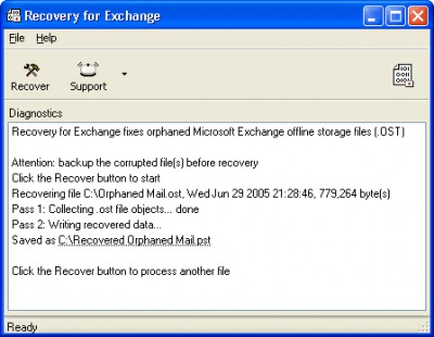 Recovery for Exchange 2.1.0835 screenshot