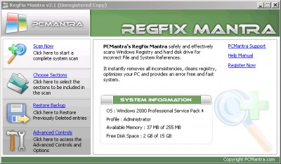 RegFix Mantra 4.1 screenshot