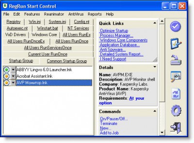 RegRun Security Suite Gold 6.7 screenshot