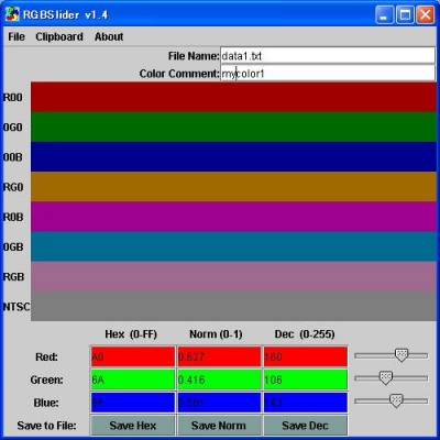 RGBSlider 1.4 screenshot