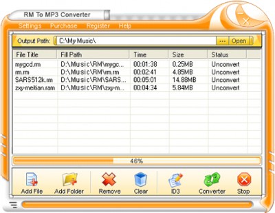 RM to MP3 Converter 1.30 screenshot