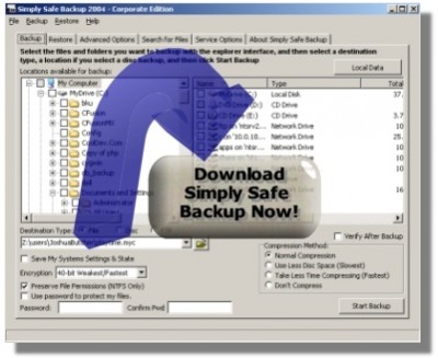 Simply Safe Backup 2005.734 screenshot