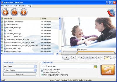 SoftPepper 3GP Video Converter 1.2 screenshot