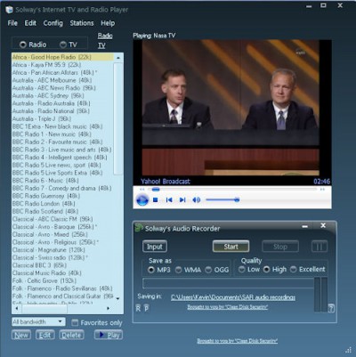 Solway's Internet TV and Radio 2.0 screenshot