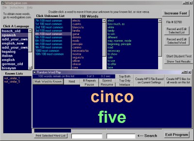 Spanish Wordsgalore 1.5 screenshot